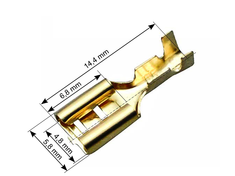 Szigeteletlen lapos saru 4,8 mm, 0,5 mm vezetékhez 43-106-