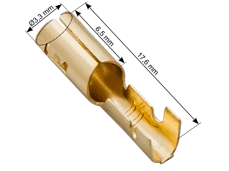 Neizolált csatlakozó 3,3 mm, 17,6 mm 43-115-