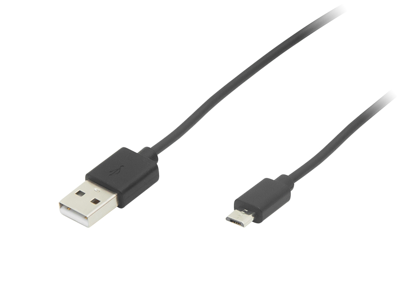 USB-A – micro USB-B kábel 0,85 m, fekete 66-113-