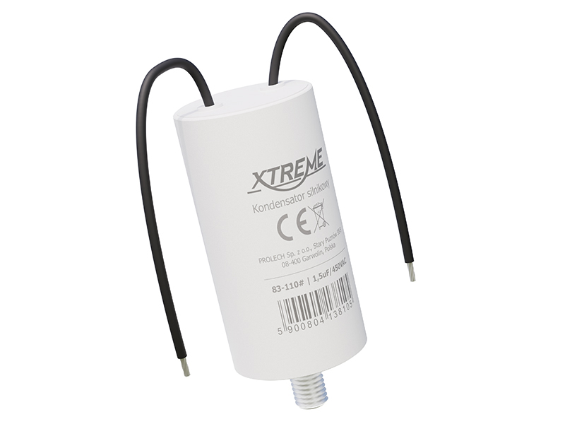 Motorkondenzátor 1,5 µF 450 VAC kábeles kivitel 83-110-