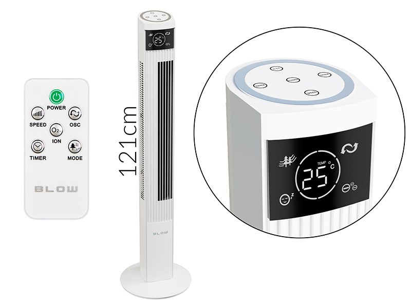 90 W oszlopventilátor, 121 cm 44-653-