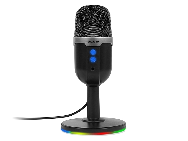Asztali stúdiómikrofon állvánnyal és RGB világítással 85-054-
