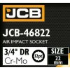 JCB Ütőfej 3/4" 22mm 12-szögű Cr-Mo TORX Kulcs