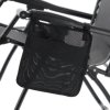 ÖSSZECSUKHATÓ KERTI FOTEL ALSÓ TÁMASZPADLÓVAL, ZSEBKÉSZLETSEL ÉS KARFAKKAL, FEKETE *5934