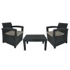 KERTI BÚTOR SZETT - ANTRACIT (2 FOTEL, ASZTAL) *0852