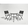 Erkélybútor Szett - Félasztal + 2 Összecsukható Szék - Fekete *7132