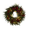 Karácsonyi koszorú LED 40 cm 40 L Zöld Masnival Elemes *4246