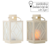 Karácsonyi lámpás 11 x 11 x 20,5 cm fehér LED betéttel *2553