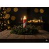 Karácsonyi LED gyertya 10 x 10 x 27,5 CM fehér-piros *7724