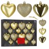 CA0958 SZÍVFORMÁJÚ KARÁCSONYI GÖMBÖK SZETT - 16 DB