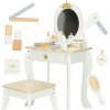 Gyerek fa sminkasztal kiegészítőkkel, fehér