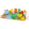 Klocki drewniane do nawlekania tablica plansza farma zwierzeta 178267