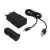 Hálózati töltő + különálló USB2,1A+cab,microUSB