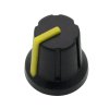 N-1 tengelyű potenciométer gombja 6 mm sárga 16 mm