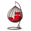 Hawana függő kerti szék barna + piros párnák Sofotel