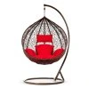 Hawana függő kerti szék barna + piros párnák Sofotel