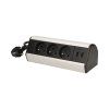 Asztali aljzat 3x2P+E, USB töltő, 1,8 m kábel