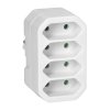 4-szeres európai dugalj elosztó, fehér