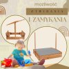 169640 sbx120rset piaskownica drewniana 120x120 impregnowana z daszkiem M0