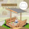 169643 sbx120rset piaskownica drewniana 120x120 impregnowana z daszkiem M0
