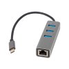 USB-C adapter RJ45-tel és 3xUSB portokkal