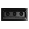 Bútorba építhető aljzat, fekete, 3x2P+E, 1,5 m kábel