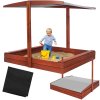 166941 sbp140rset02 piaskownica drewniana premium 140 x 140 cm zestaw z daszkiem M0