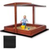 166935 sbp140rset02 piaskownica drewniana premium 140 x 140 cm zestaw z daszkiem M0