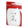 Süllyesztett dupla aljzat 2x2P+E, 16A, 250V, ATUT, fehér