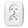 Süllyesztett dupla aljzat 2x2P+E, 16A, 250V, ATUT, fehér