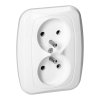 Süllyesztett dupla aljzat 2x2P+E, 16A, 250V, ATUT, fehér