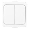 Felületi kétszeres kapcsoló 10A, 250V, IP44, SMART, fehér