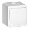 Felületi kétszeres kapcsoló 10A, 250V, IP44, SMART, fehér