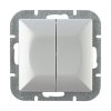 Süllyesztett kétgombos kapcsoló Pearl, 10A, 250V, WP-2P, ezüst