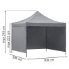GP0003 SZÜRKE KERTI PAVILON 3 X 3 M