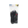 Hosszabbító kábel 3-aljzattal, kapcsolóval, 5 m, fekete