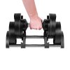 Automatikus, állítható öntöttvas kézi súlyzók, 24 kg, 2 kg-os lépésekben, REBEL ACTIVE