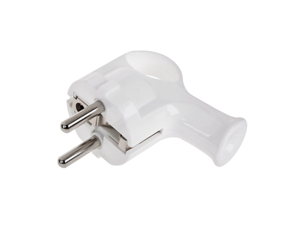 Conector electric unghiular alb WT40 - blister