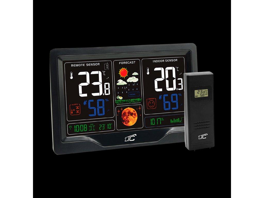 Stație meteorologică color neagră LXSTP09C