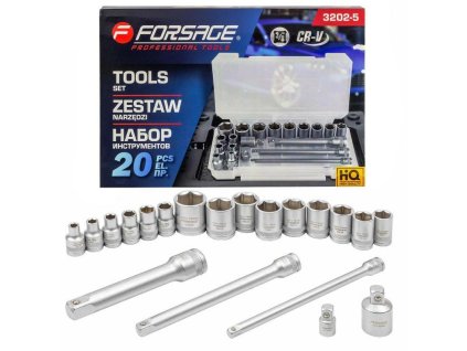 FORSAGE Set de Unelte cu 20 de Capete, cu Adaptoare și Prelungiri