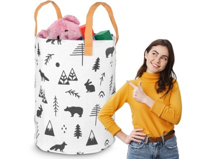 Coș pentru jucării Nukido - alb