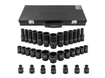FORCEKRAFT Set de Chei cu Impact 33 Piese 1/2" + Coș de Transport