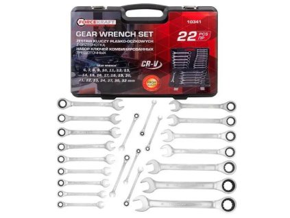FORCEKRAFT Set de Chei cu Rație Duble 22 Piese 6-32mm