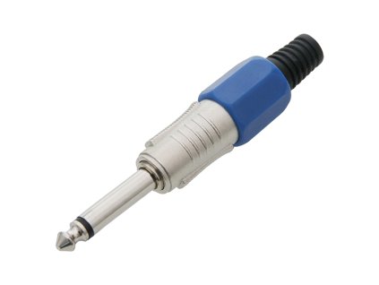 Conector Jack 6,3 MONO METAL HQ albastru