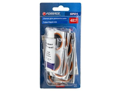 Pachet de 48 de plasturi pentru camerele de bicicletă + kit de lipit pentru reparații