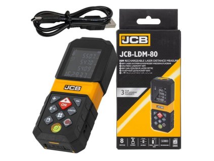 Distanta laser cu măsurare digitală LCD 80m, încărcător USB-C