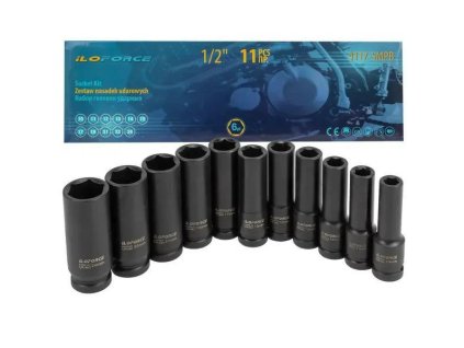 ILOFORCE Set de Adaptoare Impact Adânci 1/2" 11 Piese + Cutie