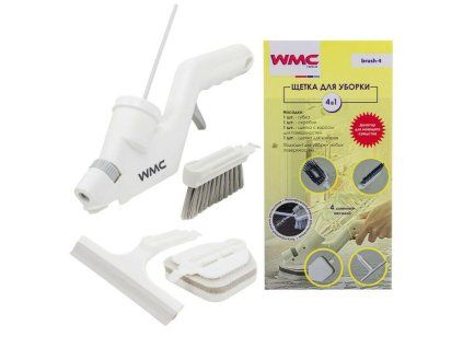 cleaning brush set with interchangeable tips and dispenser 4el