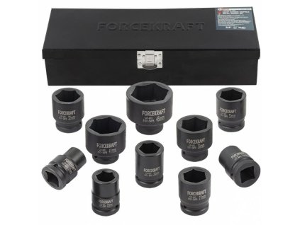 FORCEKRAFT Set de adaptoruri de impact 3/4" 10 bucăți cu cap hexagonal (17-46mm)