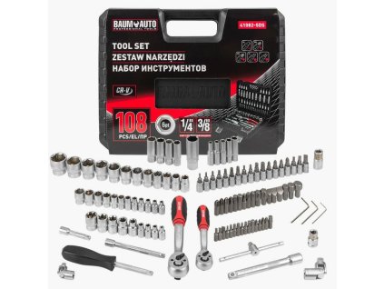 BAUMAUTO Set mare de unelte 108 piese 1/4" 3/8" hexagonale 4-22mm